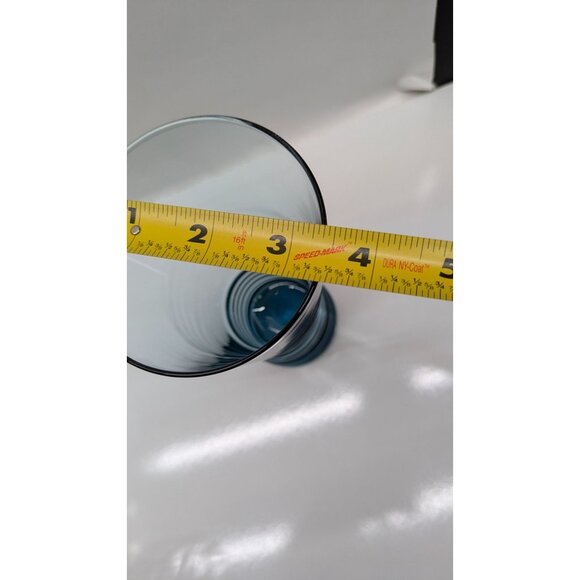 Libbey Nexus Blue Vintage Retro Glass Drinking Vessel Mid-Century Ribbed Base - Picture 12 of 13